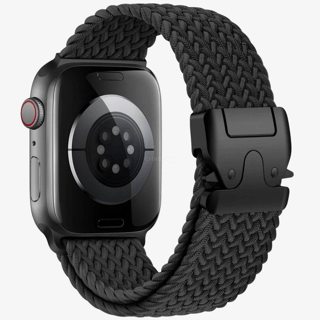 Apple Watch Band - Adjustable Braided Nylon - Black - Watch Band