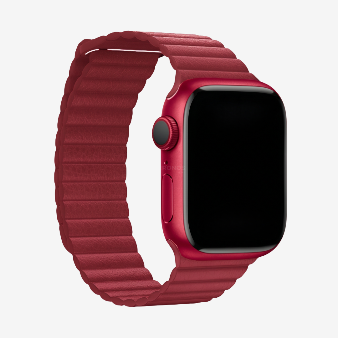 Apple Watch Band - Magnetic Leather Band - Marley Wine Red / 38mm - Watch Band