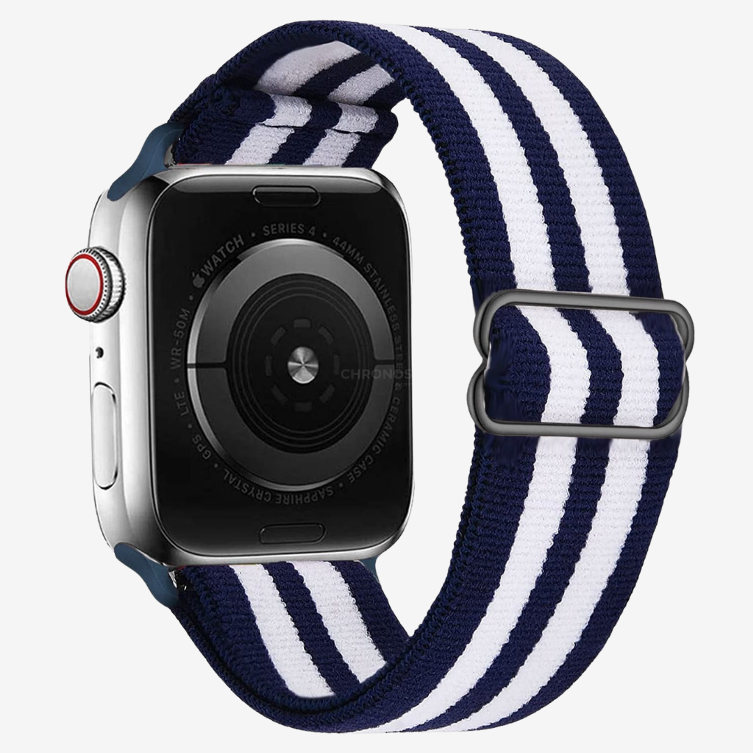 Apple Watch Band - Multicolour Scrunchie - Blue Stripes - Watch Band