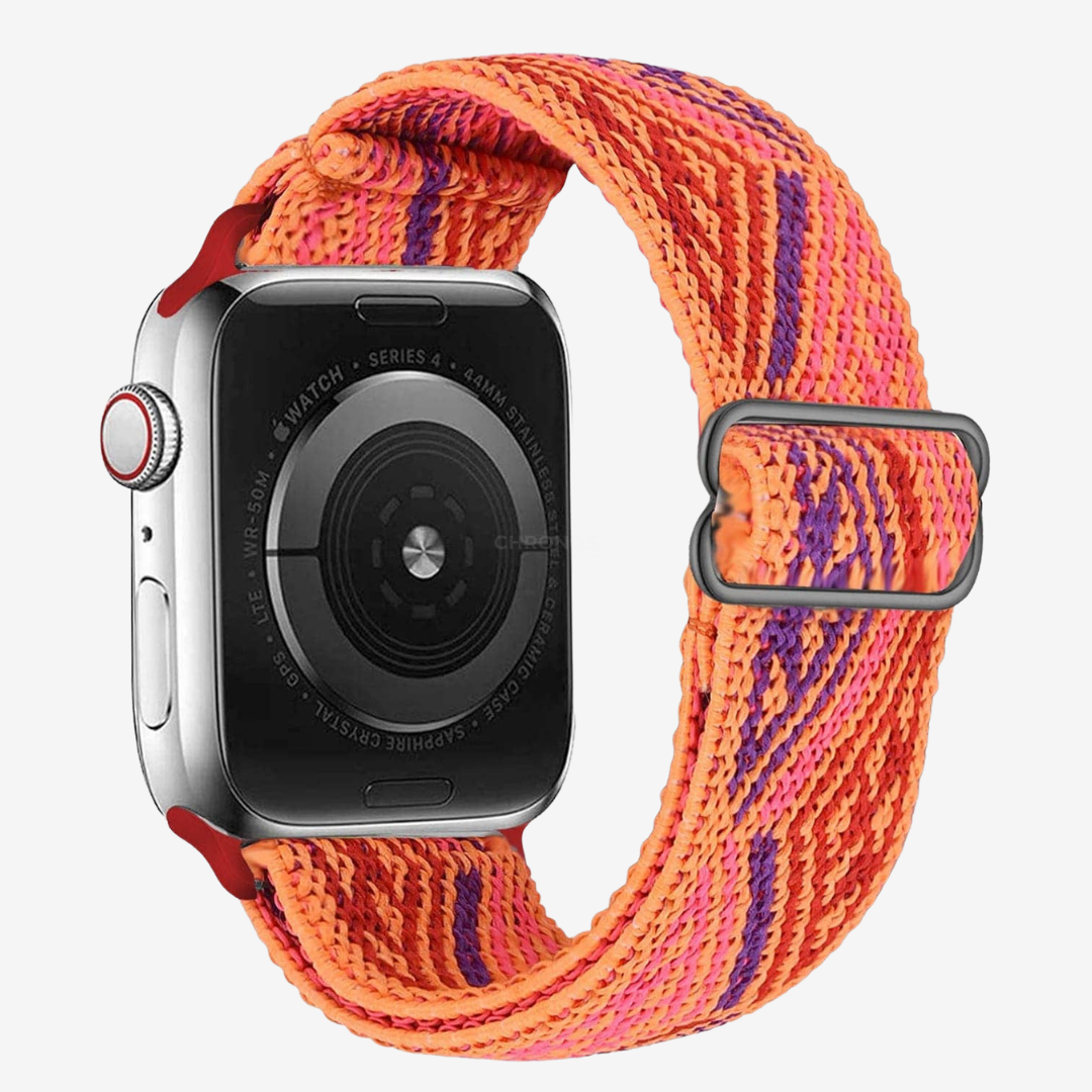 Apple Watch Band - Multicolour Scrunchie - Woven Orange - Watch Band