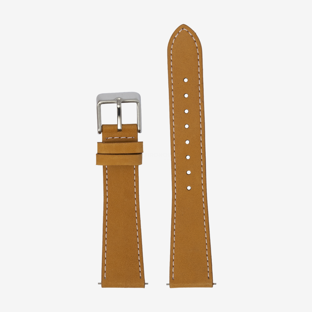 Apple Watch Band - Nubuck Leather - Brown | White Stitching - Watch Band