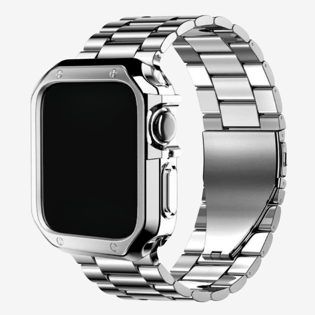 Apple Watch Band - Stainless Steel Band + Case - Silver / 38MM - Watch Case