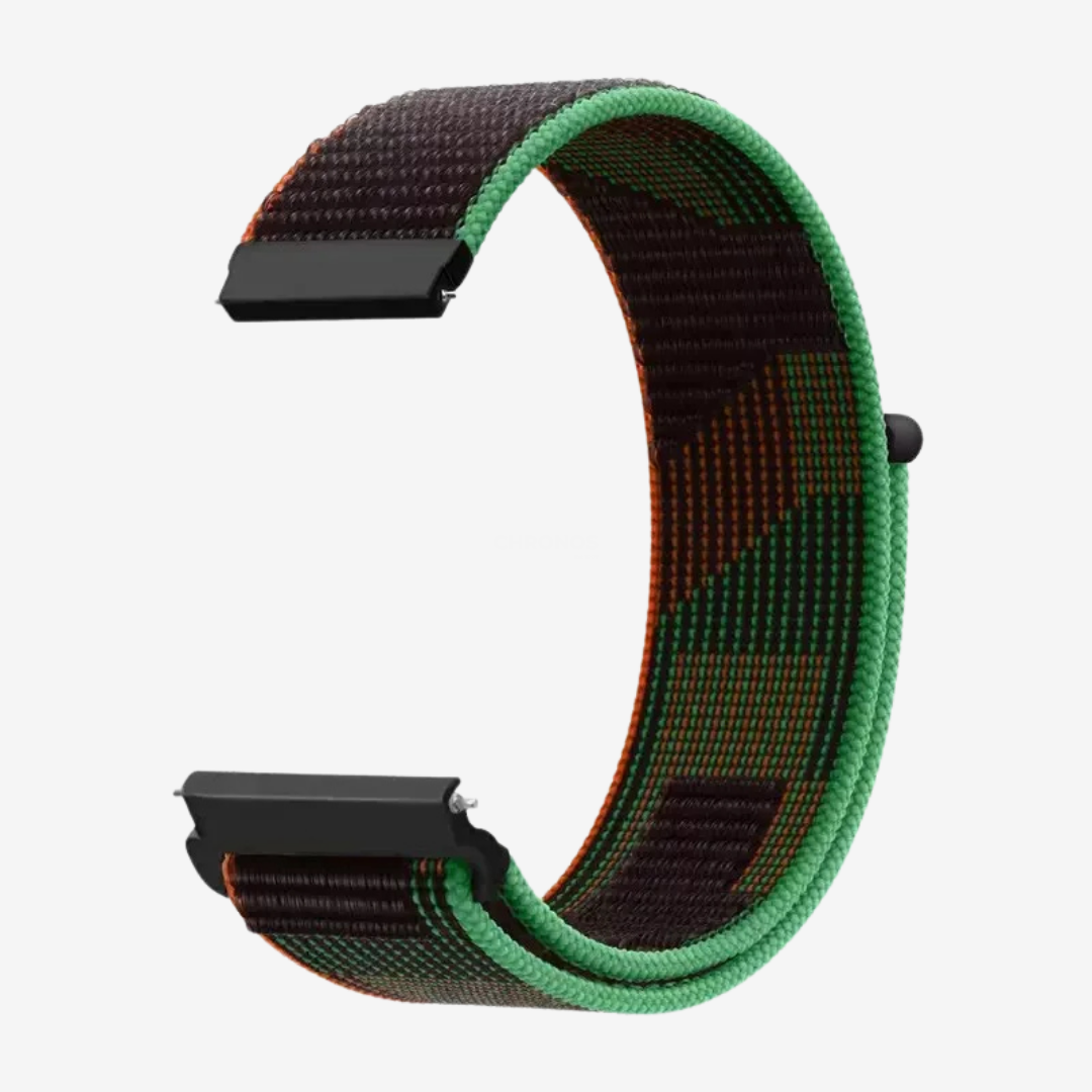 Coros Watch Band - Comfort Nylon Loop - Green Geometry - Watch Band