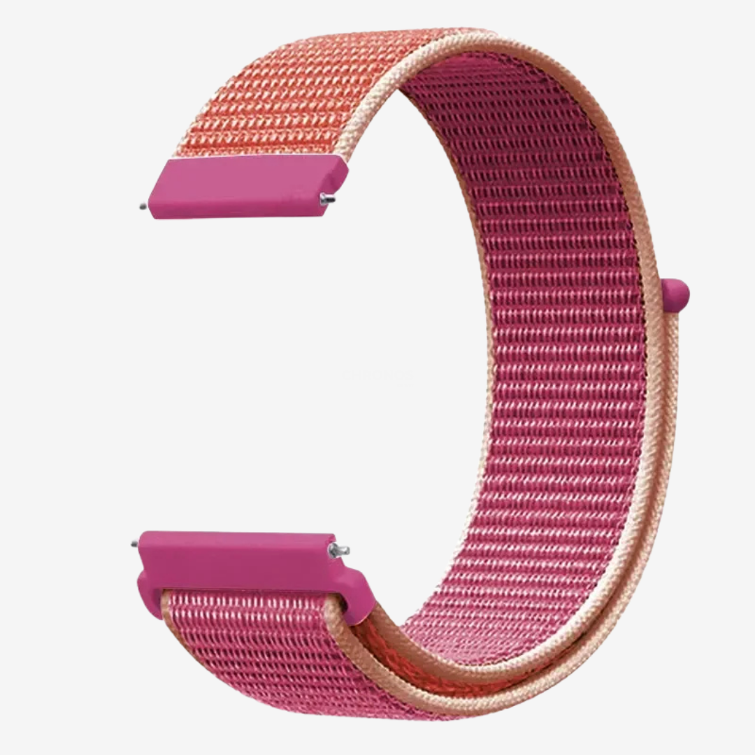 Coros Watch Band - Comfort Nylon Loop - Hot Pink 2 - Watch Band