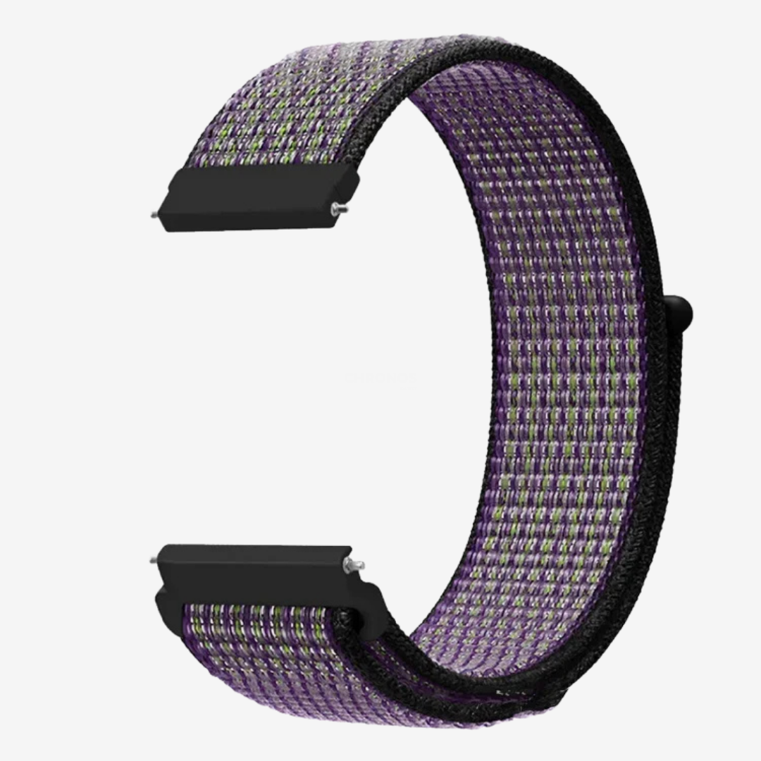 Coros Watch Band - Comfort Nylon Loop - Purple Pattern 2 - Watch Band