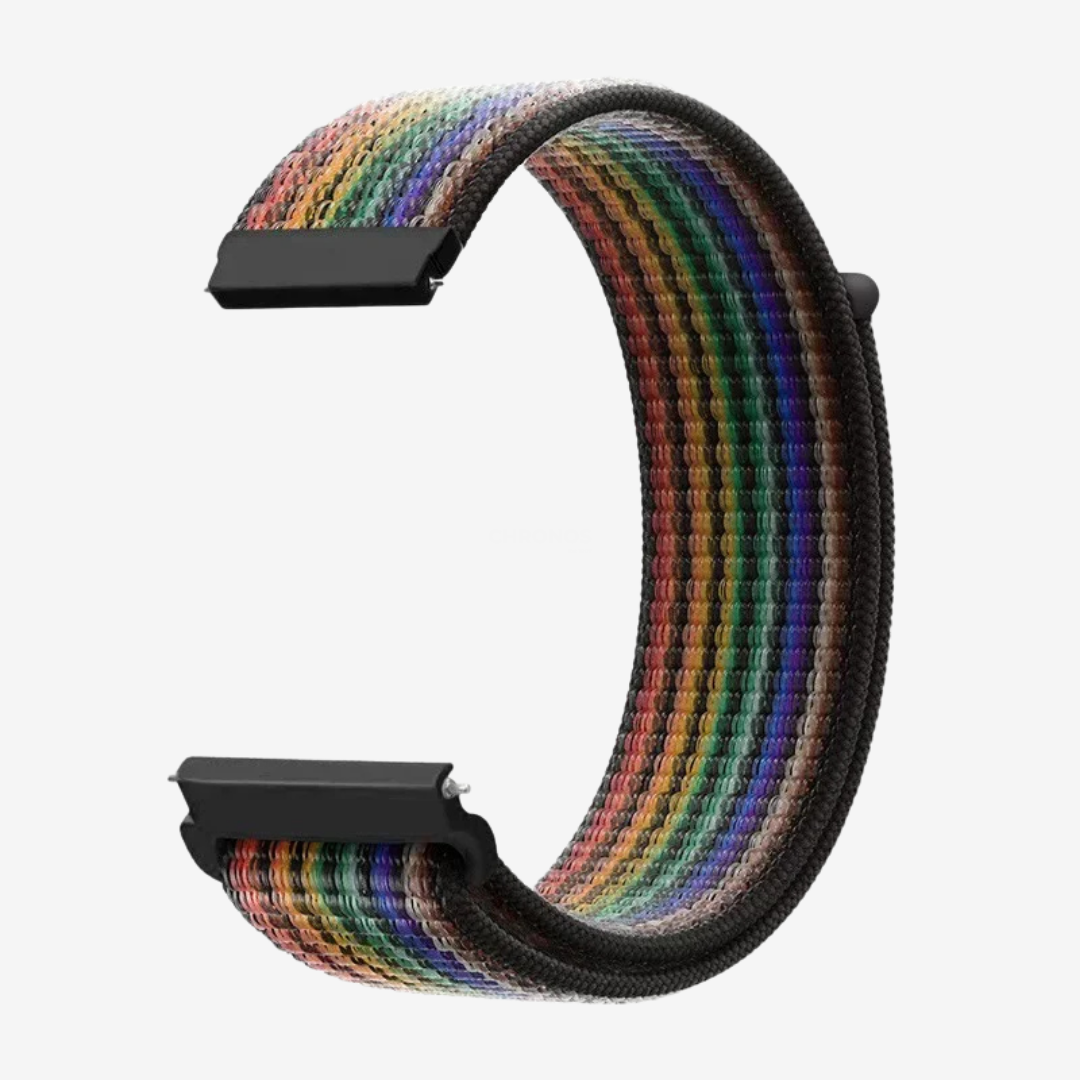 Coros Watch Band - Comfort Nylon Loop - Rainbow Dark - Watch Band