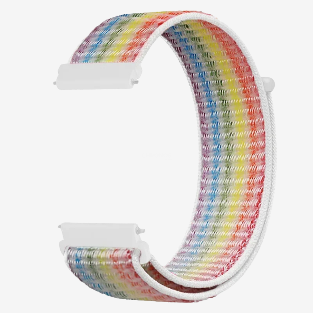 Coros Watch Band - Comfort Nylon Loop - Rainbow White - Watch Band