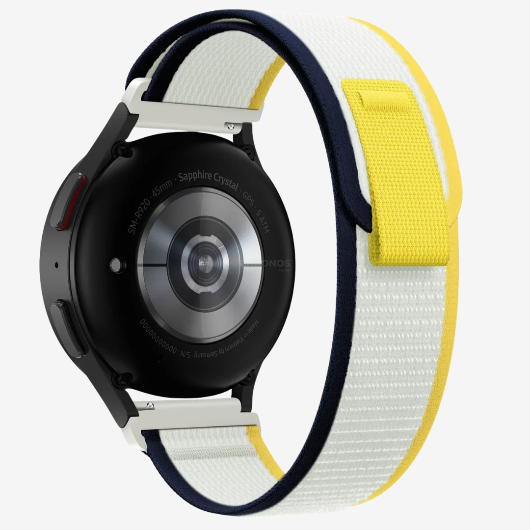 Coros Watch Band - Durable Nylon Loop - White Yellow Black - Watch Band