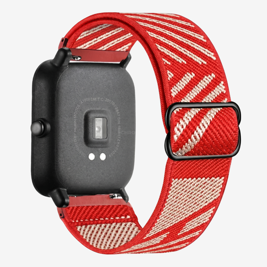 Coros Watch Band - Elastic Nylon - Gray Red - Watch Band