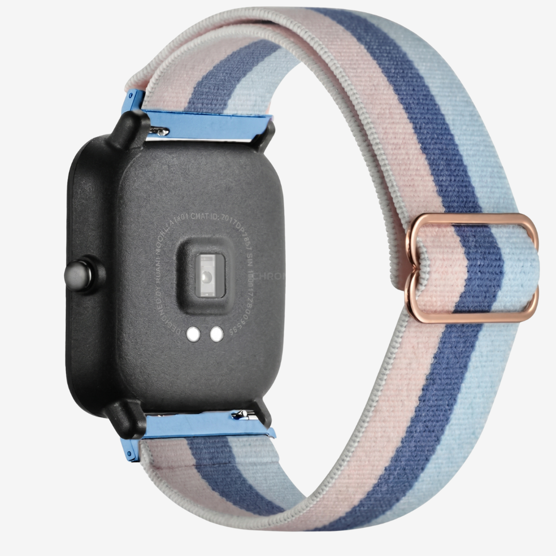 Coros Watch Band - Elastic Nylon - Pink Double Blue - Watch Band