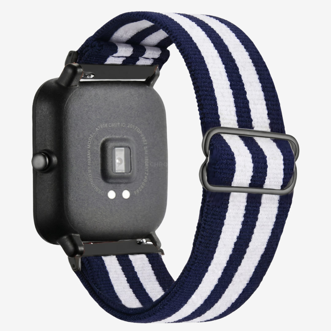 Coros Watch Band - Elastic Nylon - Stripe Blue White - Watch Band