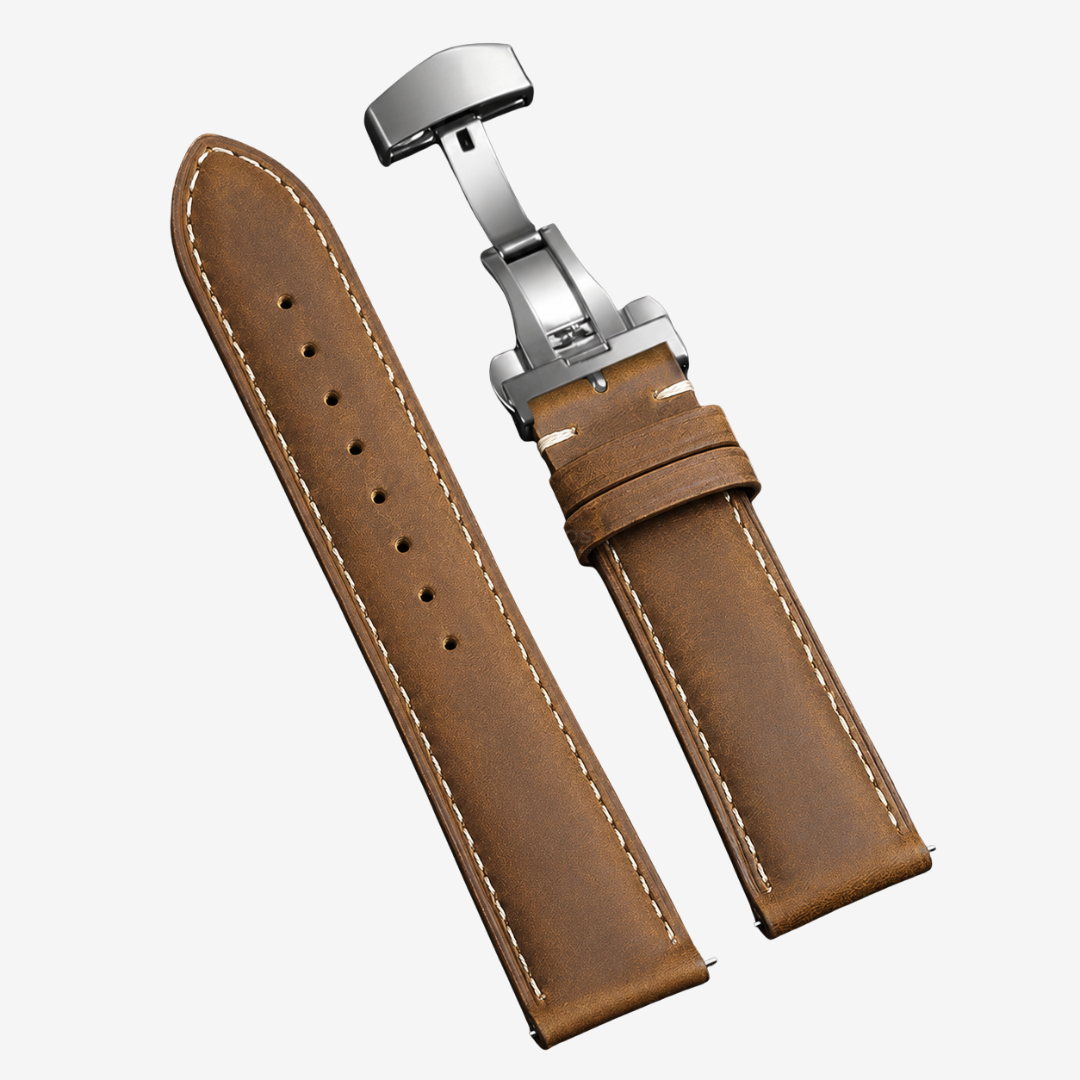 Coros Watch Band - Genuine Calfskin Leather - Yellow Brown - Watch Band