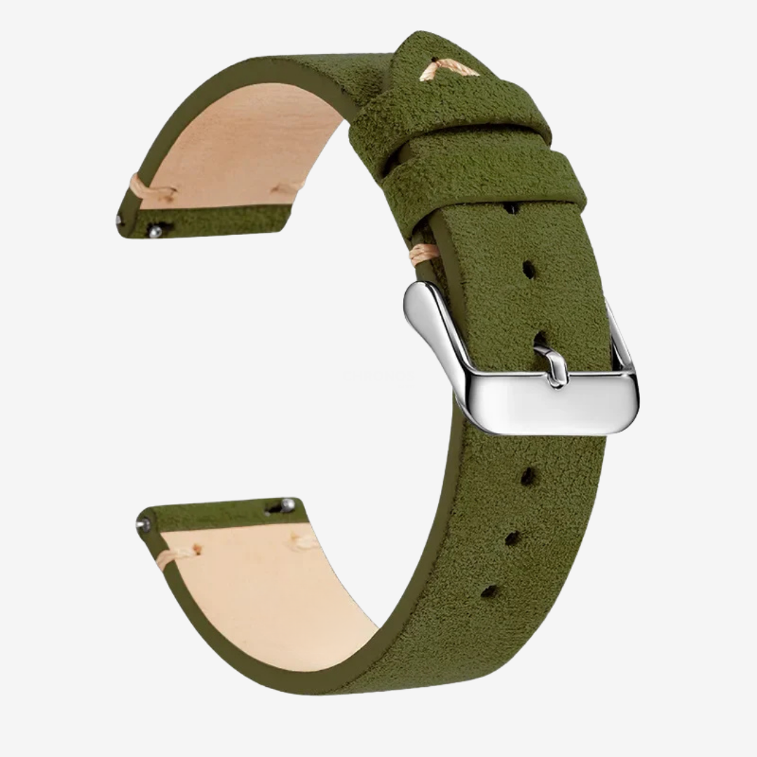 Coros Watch Band - Genuine Leather - Army Green 1 - Watch Band