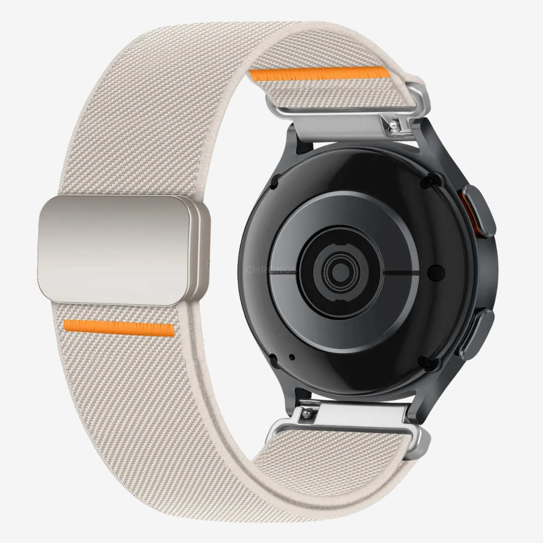 Coros Watch Band - Magnetic Nylon - White - Watch Band