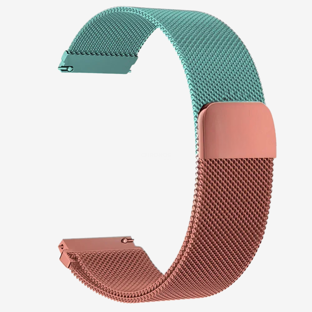 Coros Watch Band - Milanese Loop - Aqua & Rose - Watch Band