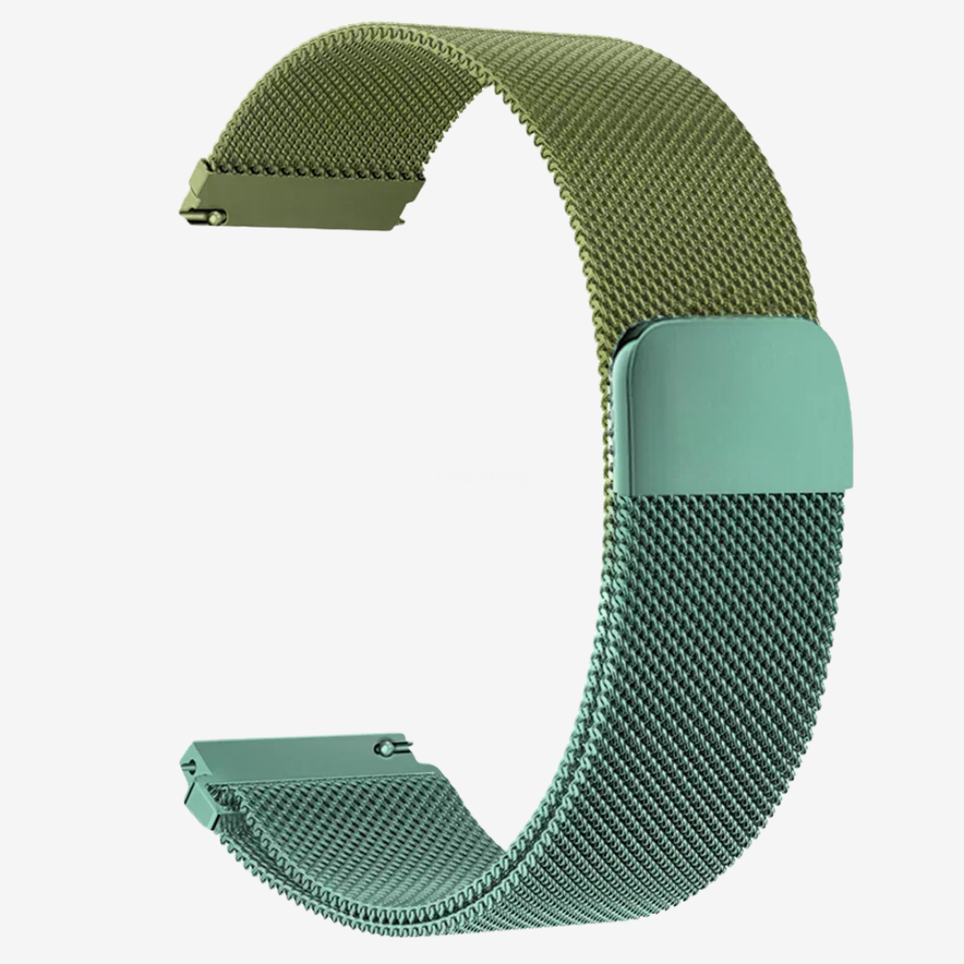 Coros Watch Band - Milanese Loop - Olive & Turquoise - Watch Band