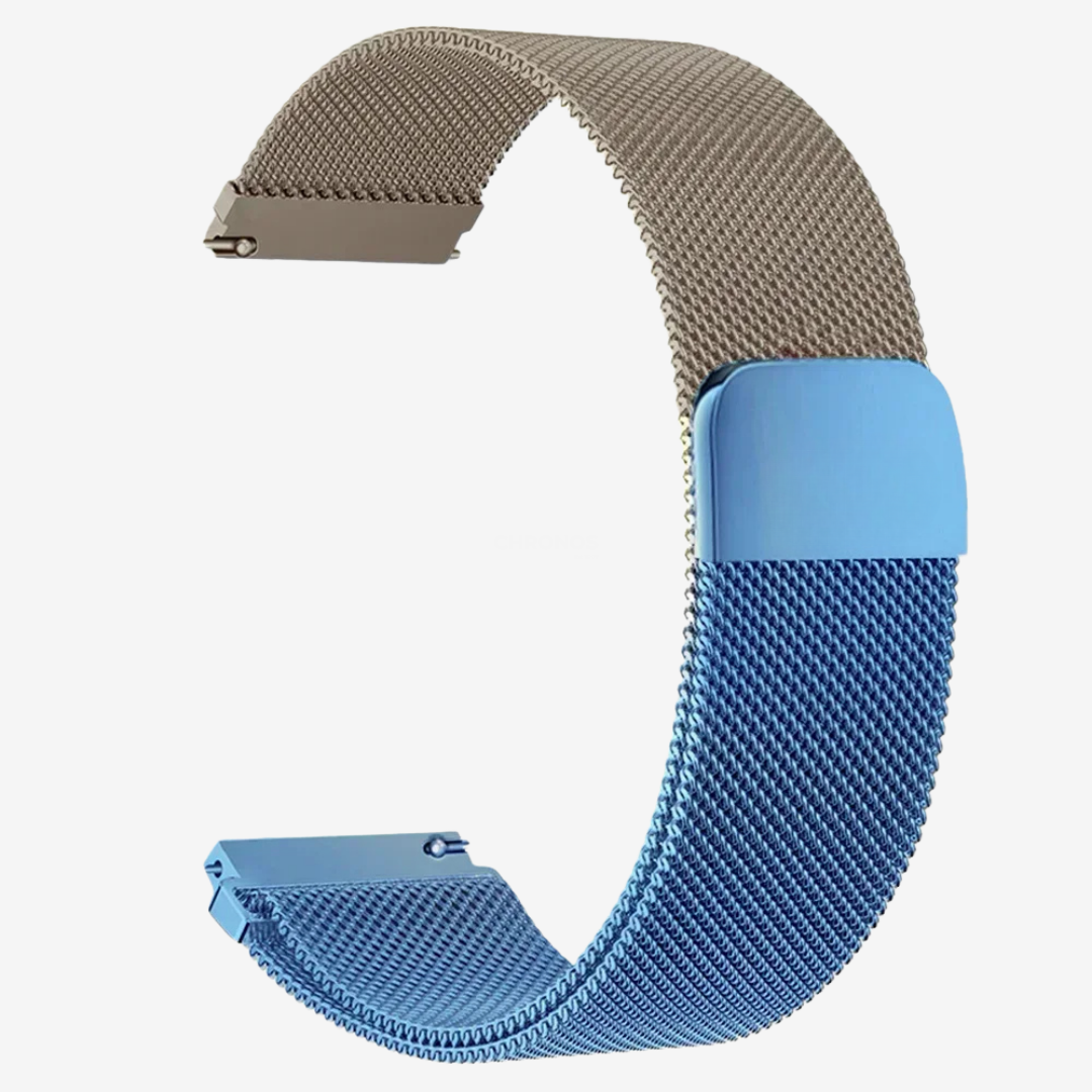 Coros Watch Band - Milanese Loop - Tan & Sky Blue - Watch Band