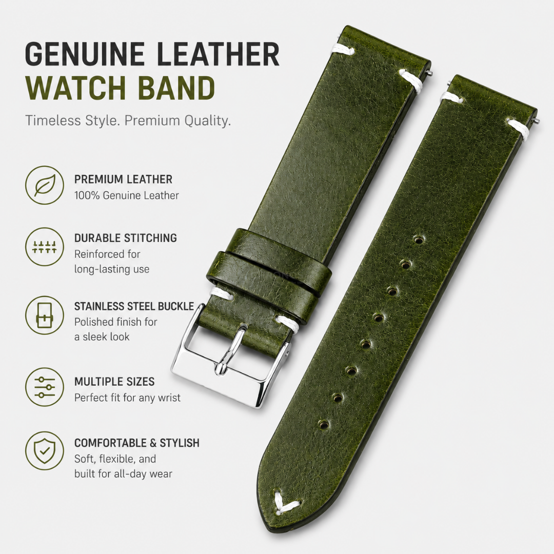 Coros Watch Band - Retro Oil Wax Leather - Watch Band