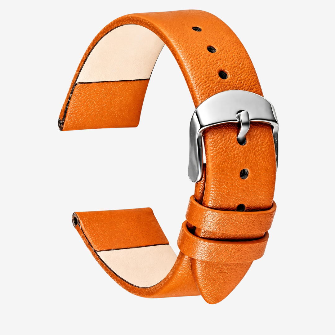 Coros Watch Band - Soft Leather - Orange - Watch Band