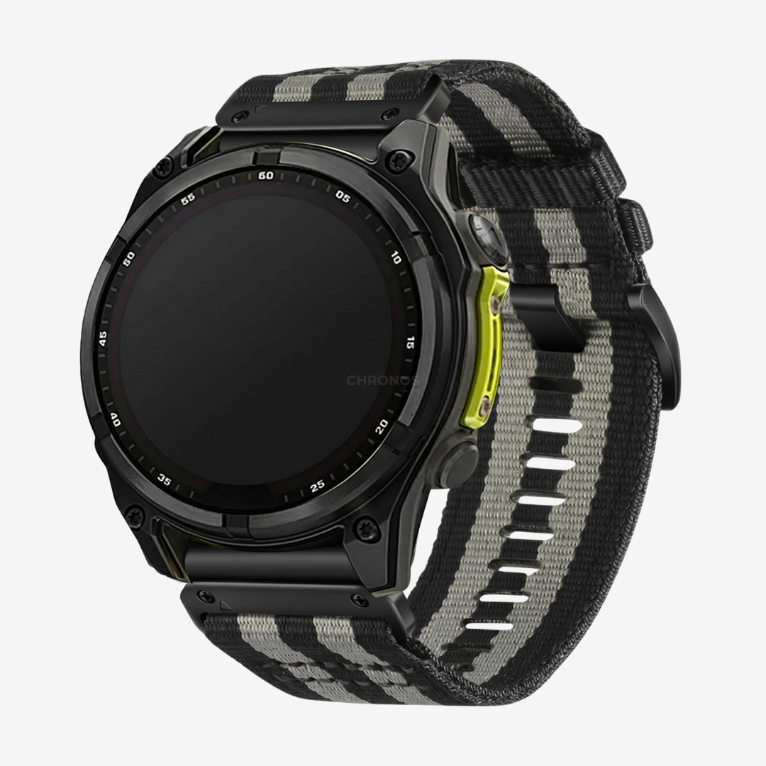 Garmin QuickFit Canvas Nylon Outdoor Band - Black Gray / 20mm - Watch Band