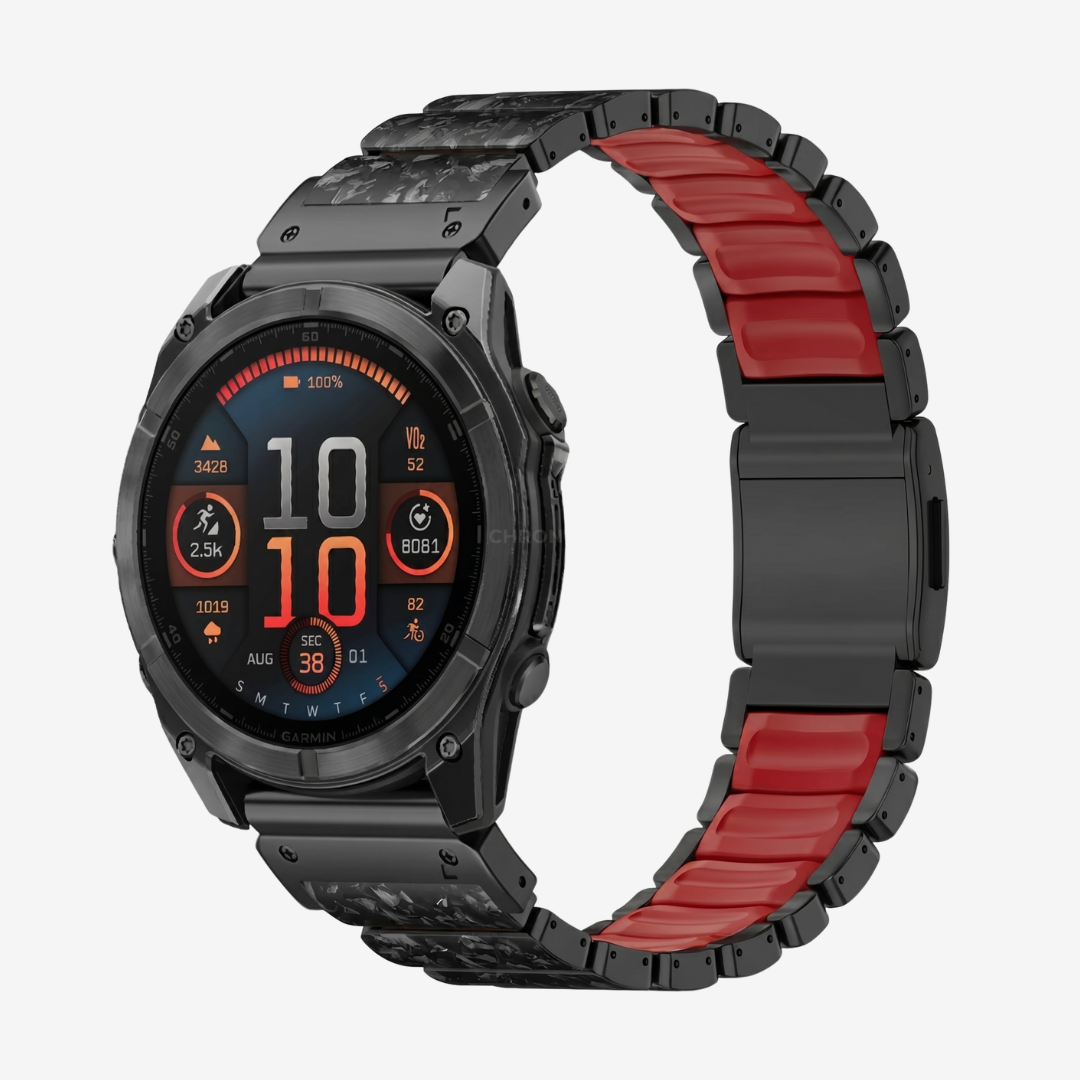 Garmin QuickFit GEMINI Carbon Fiber Band - Black Red / 22mm - Watch Band