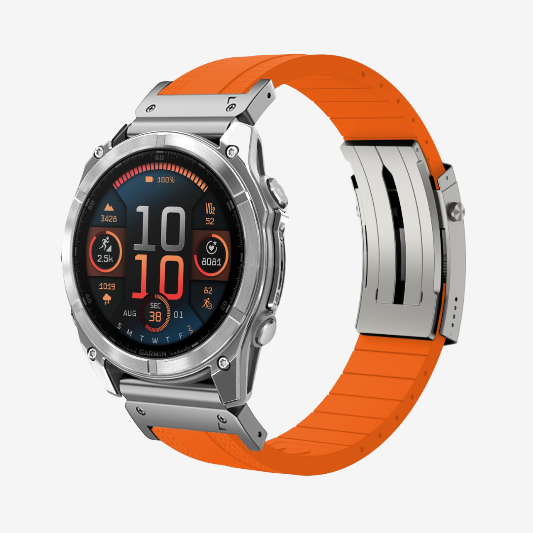 Garmin QuickFit Ocean Luxe Band - Tangerine-Silver / 20mm - Watch Band