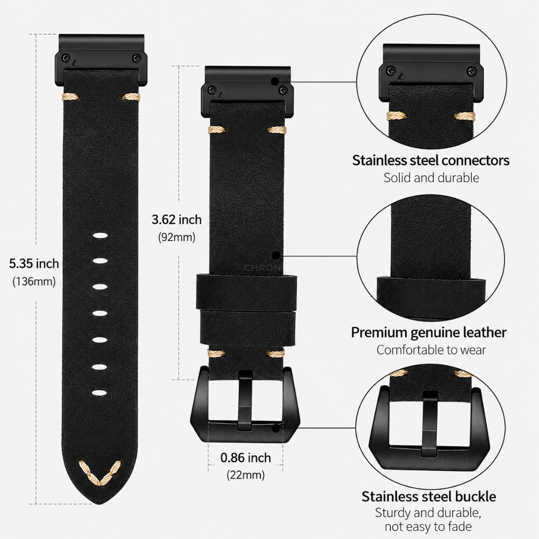 Garmin QuickFit Vintage Leather Band - Watch Band