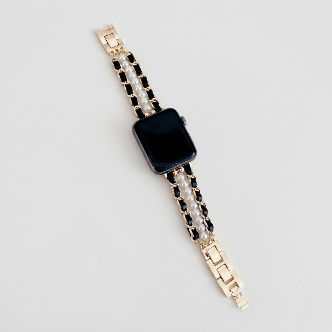 Pearl Metal Link Bracelet - Watch Band