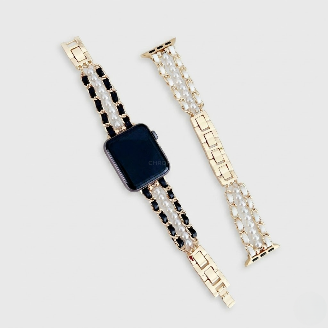 Pearl Metal Link Bracelet - Watch Band