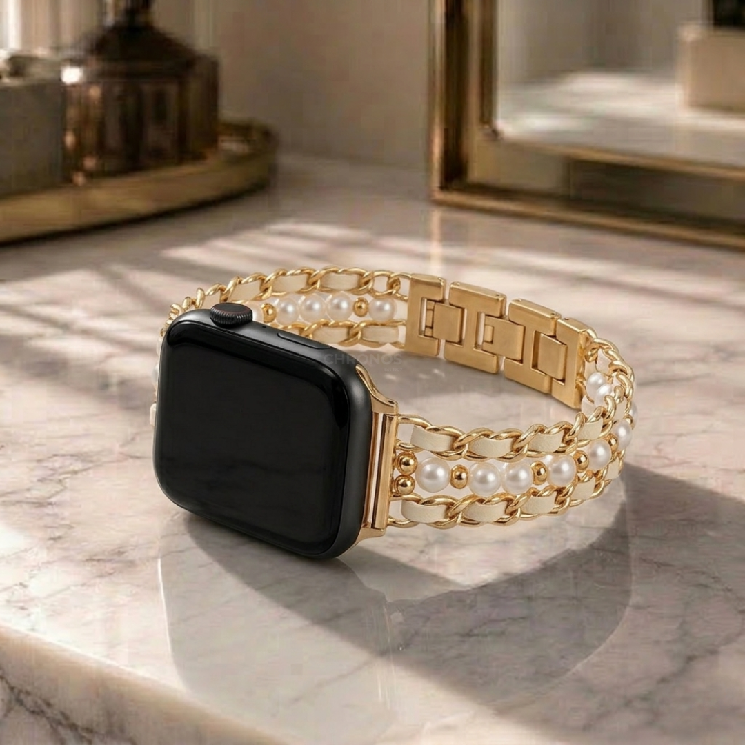 Pearl Metal Link Bracelet - Watch Band