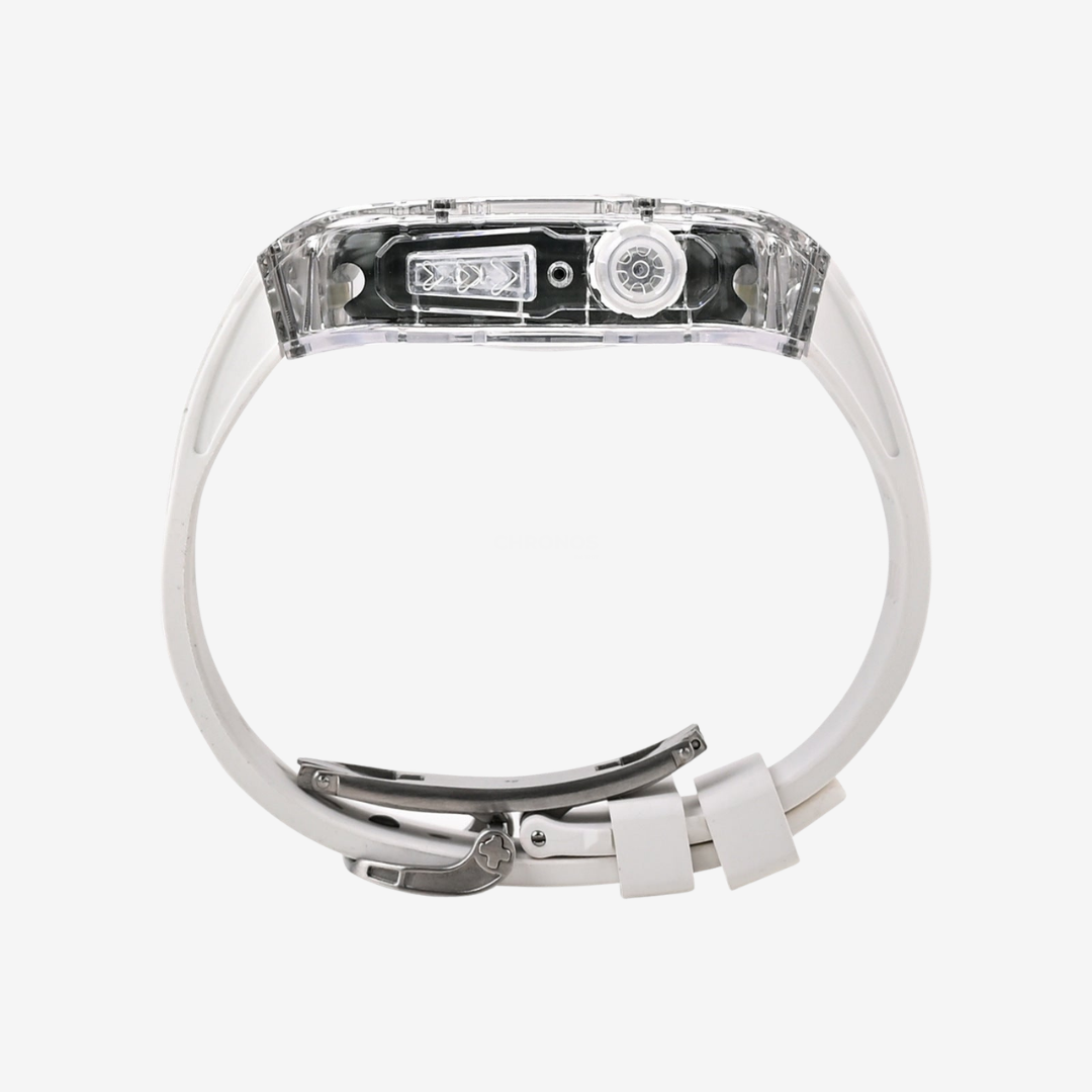 RM V30 Glacier Series Fluororubber Band Transparent Case Retrofit Kit For Apple Watch - Watch Case