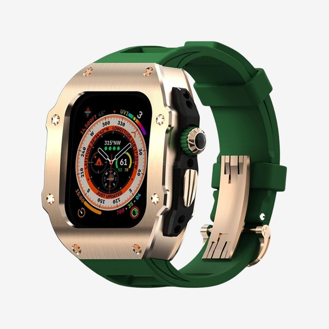RM Vanguard Series - Fluororubber Band Stainless steel Case For Apple Watch Ultra - Watch Case