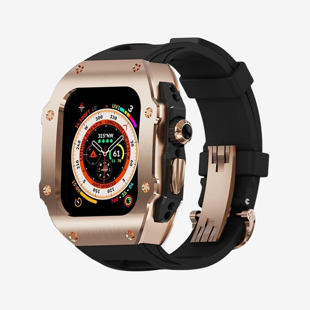 RM Vanguard Series - Fluororubber Band Stainless steel Case For Apple Watch Ultra - Watch Case