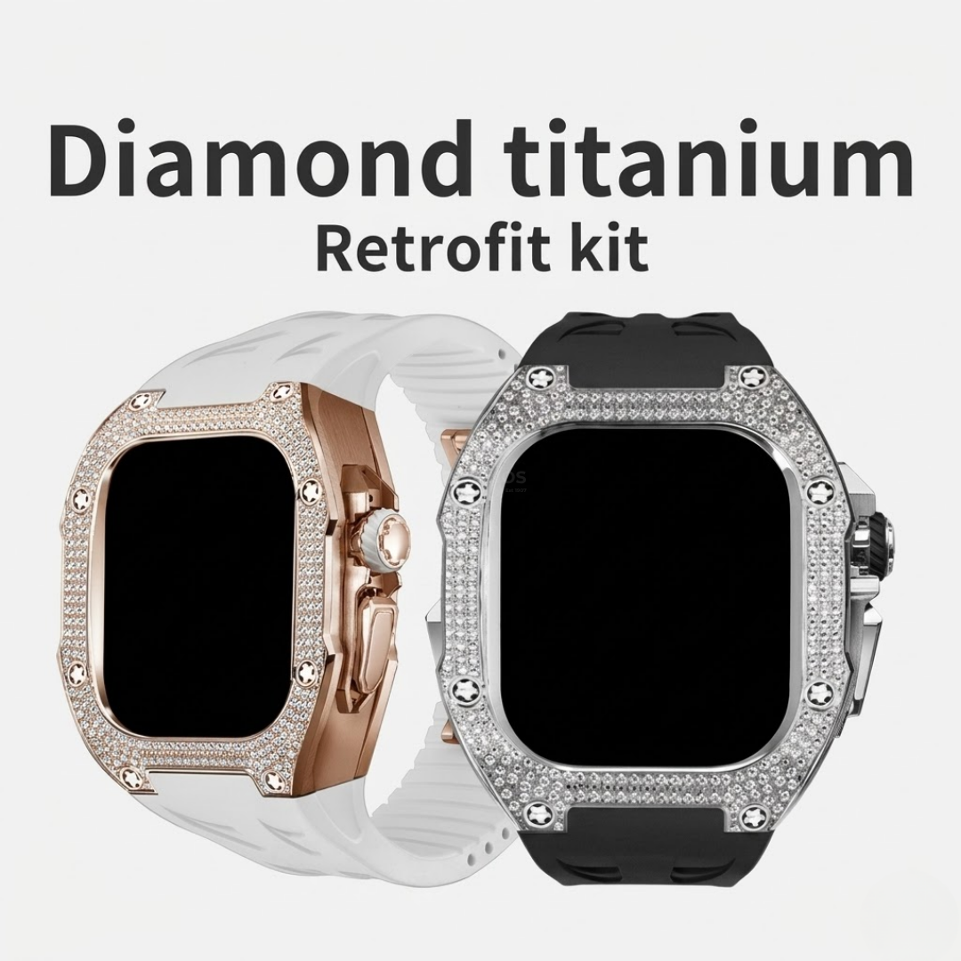 RM7006 Titanium 5A Zircon Case Retrofit Kit For Apple Watch Ultra - Watch Case