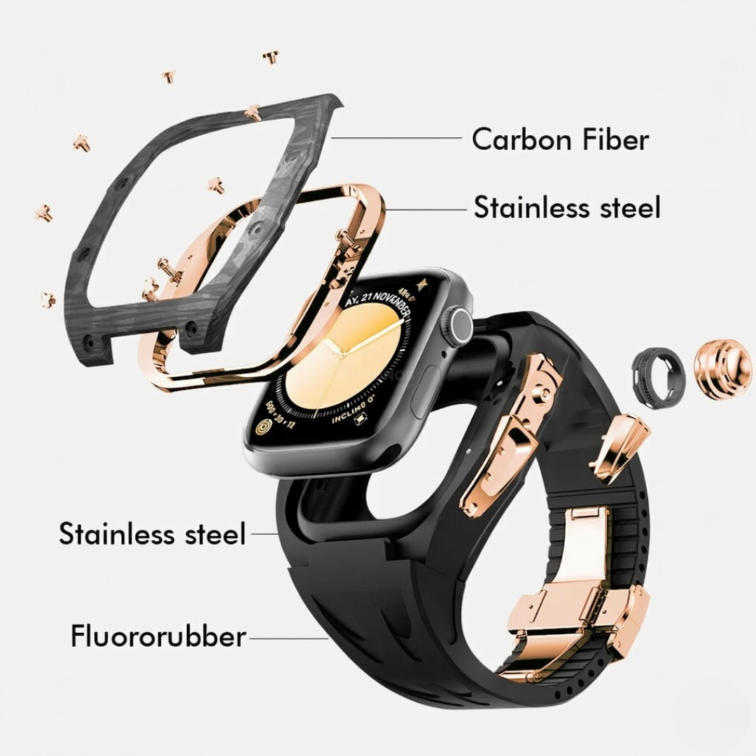 RM7013 Carbon Fiber Case Retrofit Kit For Apple Watch - Watch Case