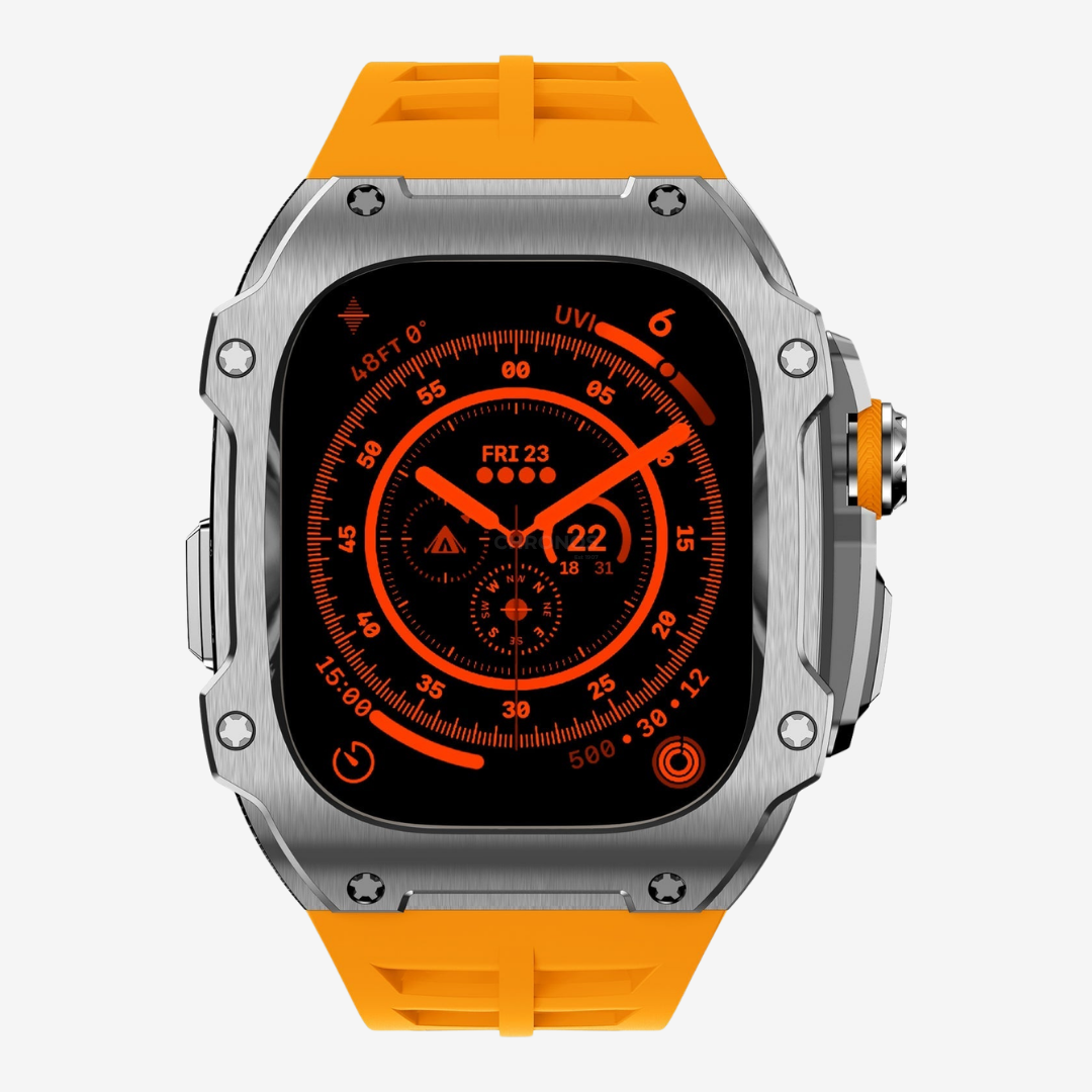 RM7015 Series - Silver Vanguard Stainless steel Apple Watch Ultra Case - Watch Case