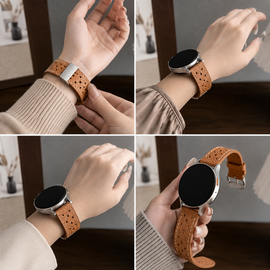 Samsung Galaxy Watch Watch Band - Zephyr Leather Strap - Watch Band