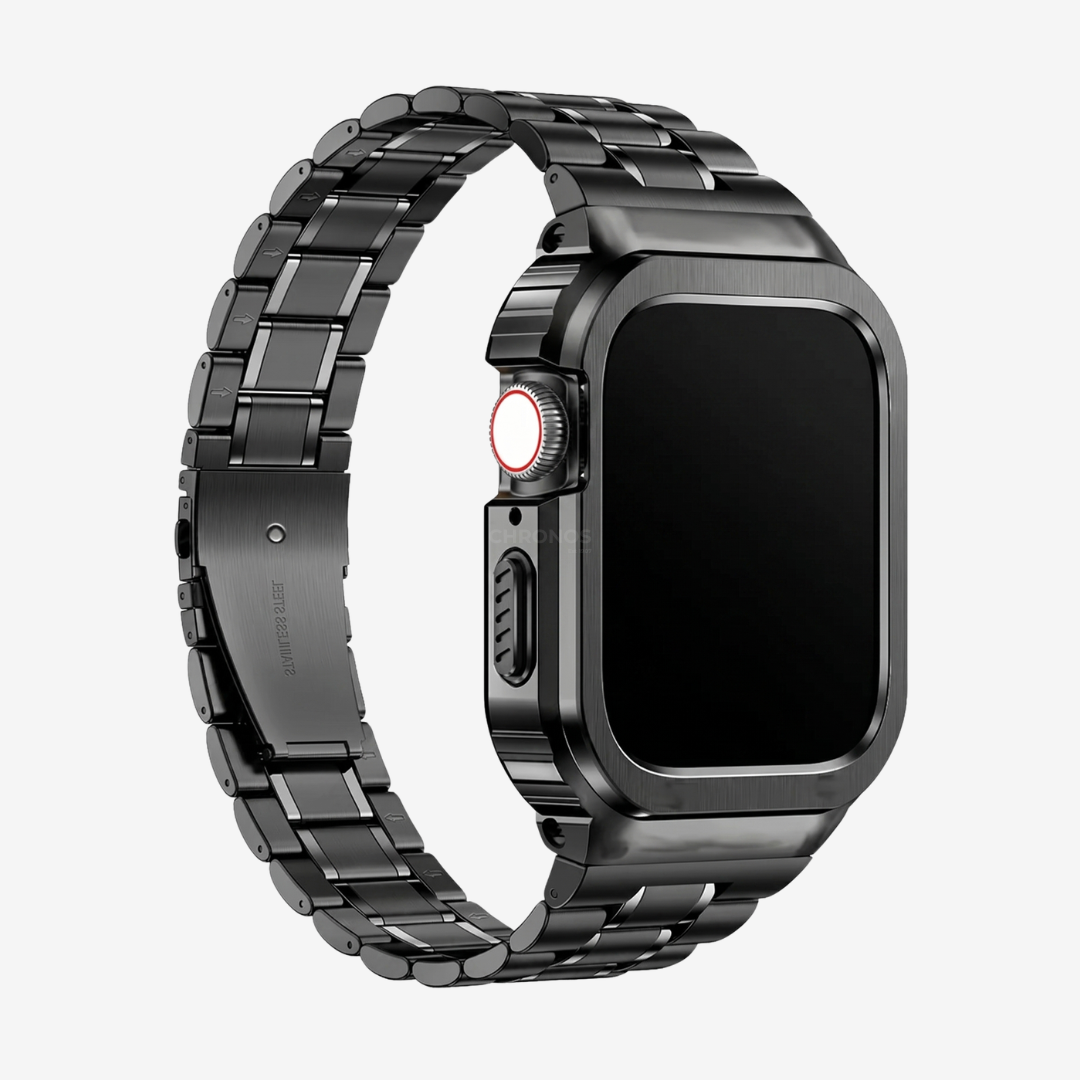 Stainless Steel Band With Case For Apple Watch - Black / Series 10/11-46mm - Watch Case