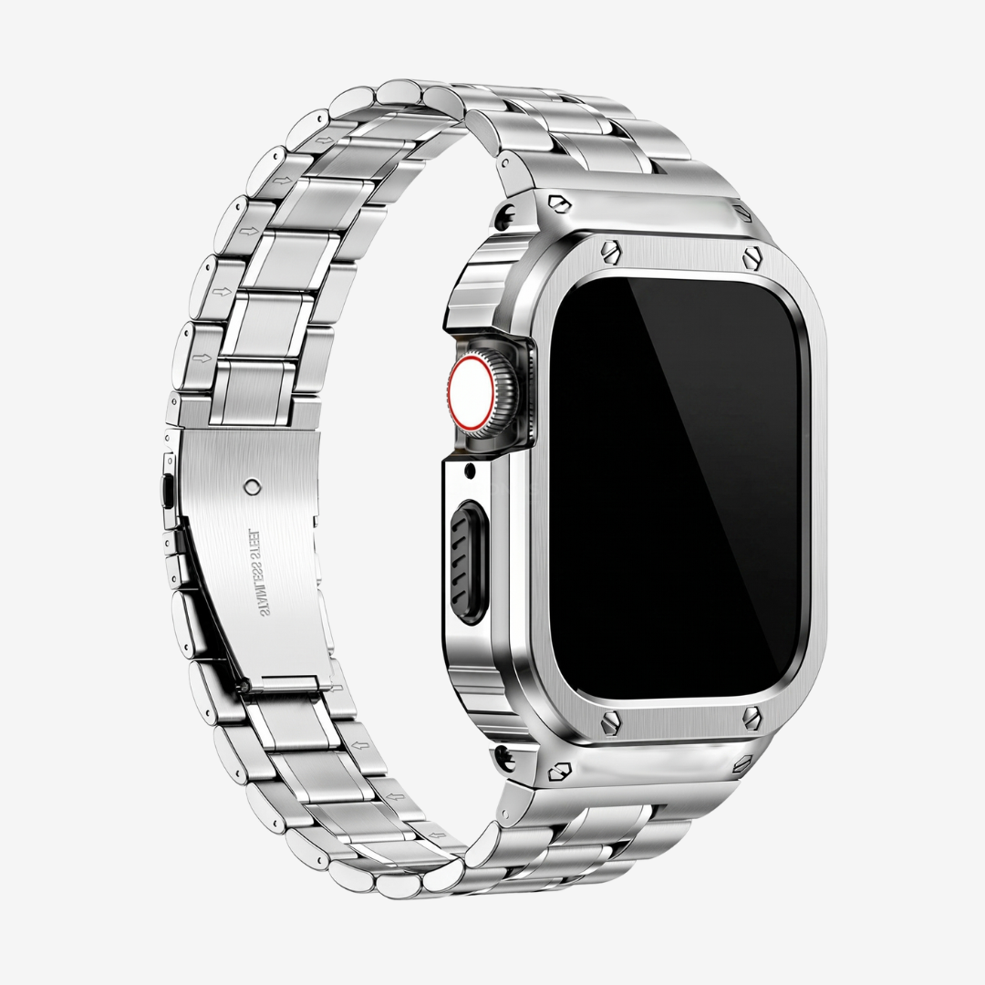 Stainless Steel Band With Case For Apple Watch - Silver / Series 10/11-46mm - Watch Case