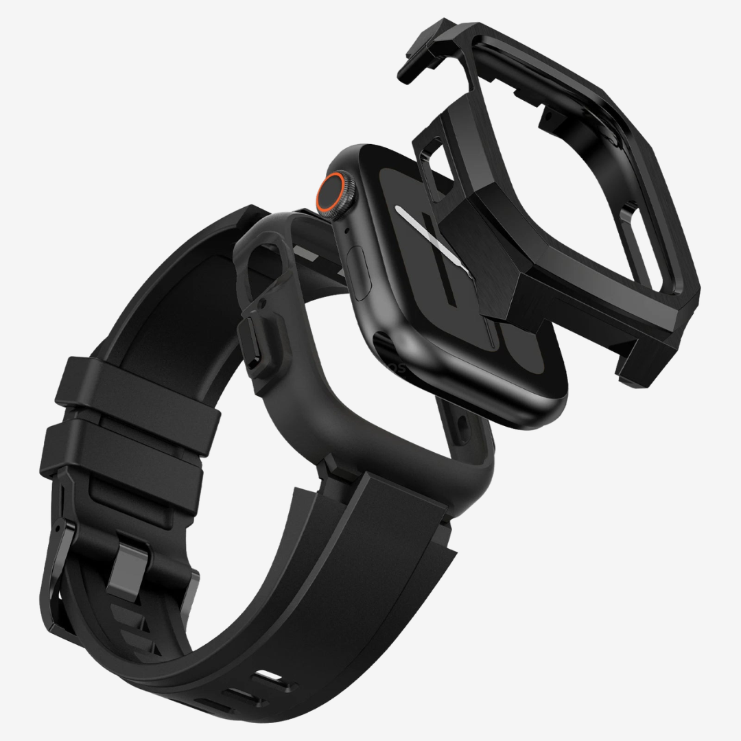 Stainless Steel Case With Rubber Band for Apple Watch - Watch Case