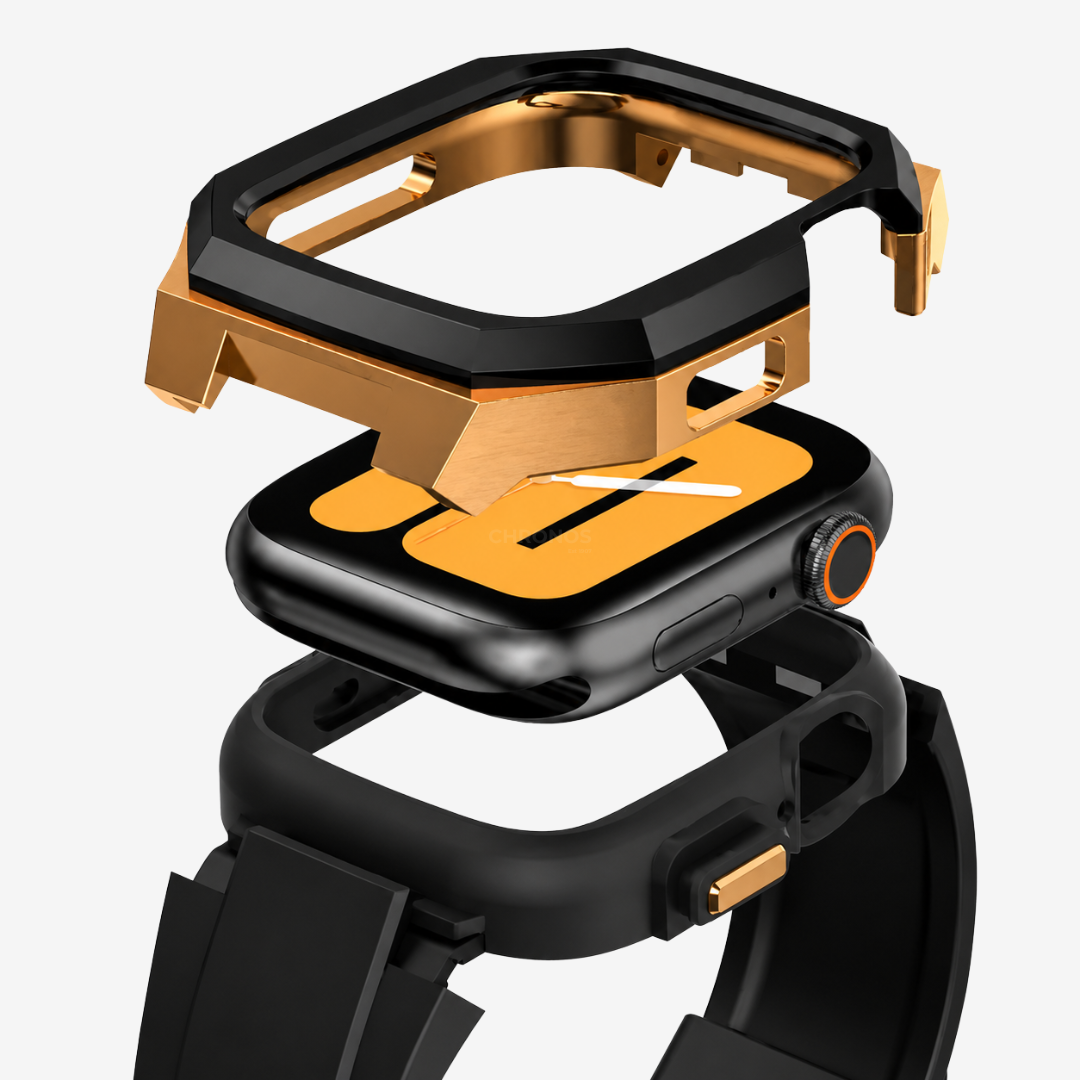 Stainless Steel Case With Rubber Band for Apple Watch - Watch Case