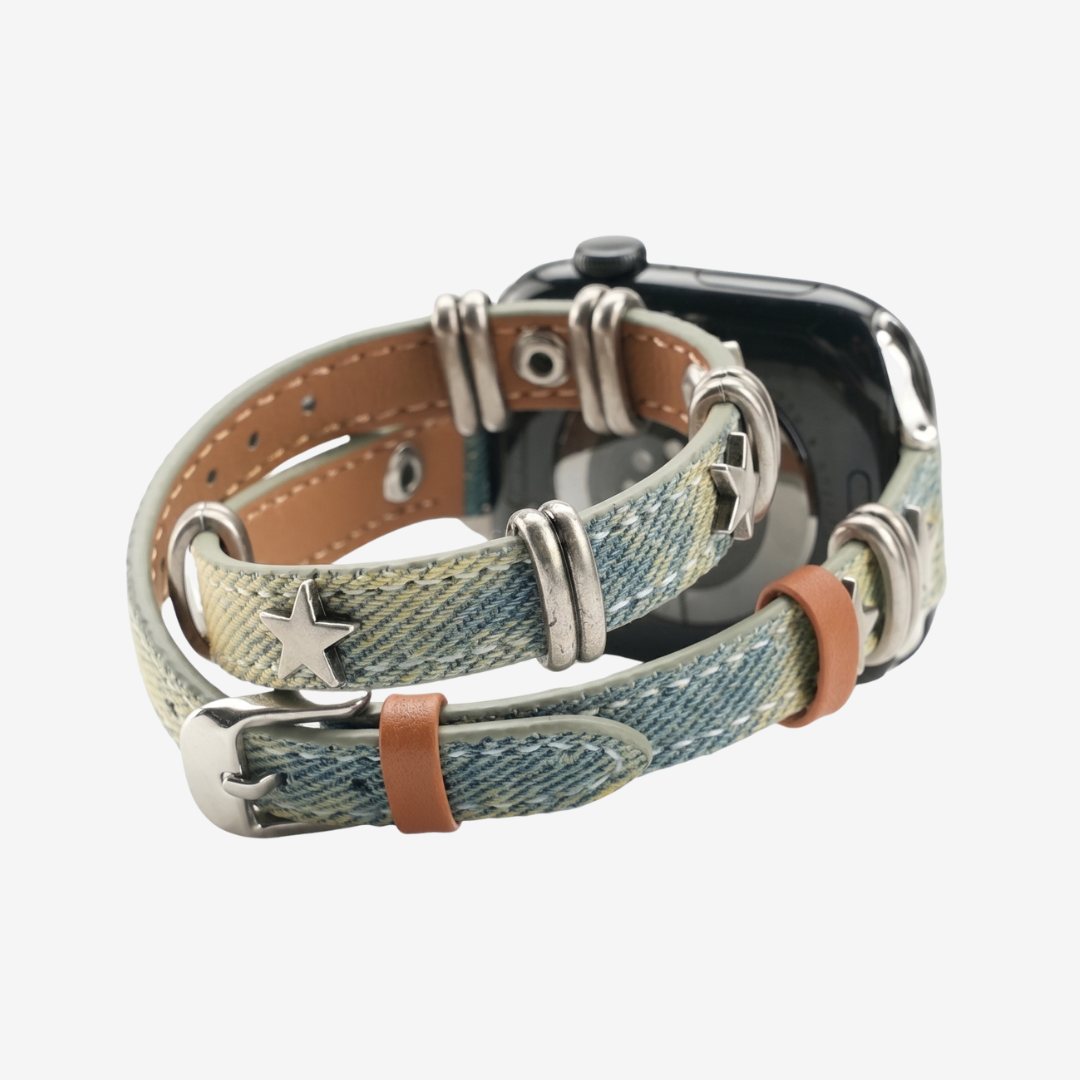 Starlight Rivet Leather Apple Watch Band - Watch Band