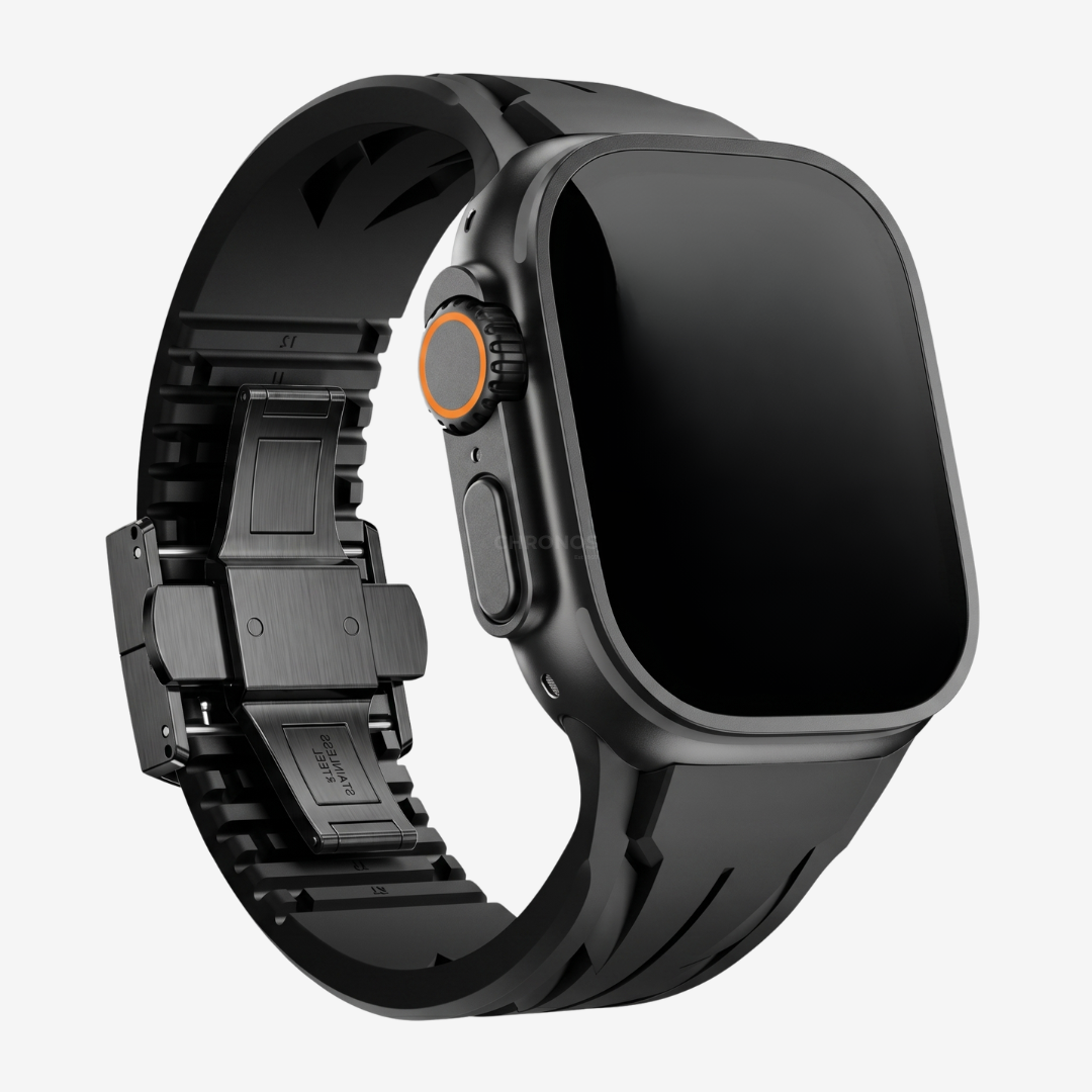 Supercar FKM Band For Apple Watch - Black Band-Black Buckle / 44mm/45mm/46mm - Watch Band