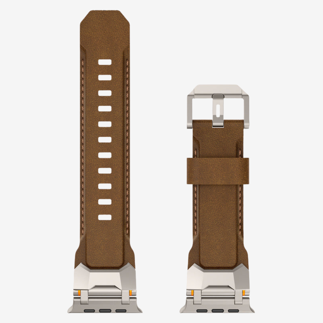 The Airfoil - Brown-Silver Adapter / 46mm/45mm/44mm - Watch Band