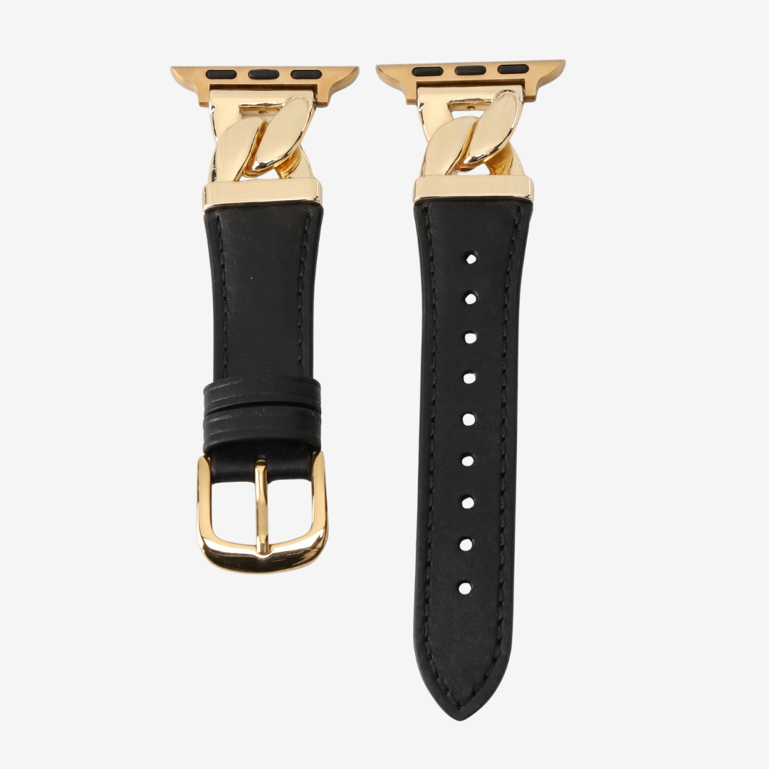 The Grace Leather Strap - Black Gold / 42mm/41mm/40mm - Watch Band