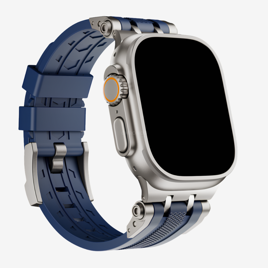 The Mobile Suit Band - Blue Band-Titanium Adapter / 46mm/45mm/44mm - Watch Band