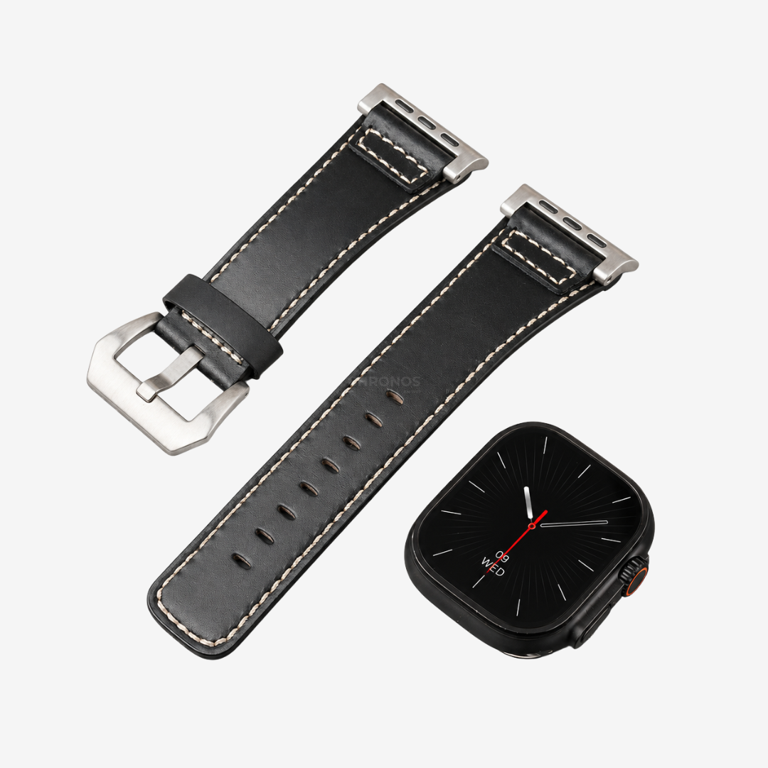 Ultra-Wide Armor Band for Apple Watch Ultra - Black / Silver / 46mm/45mm/44mm - Watch Band