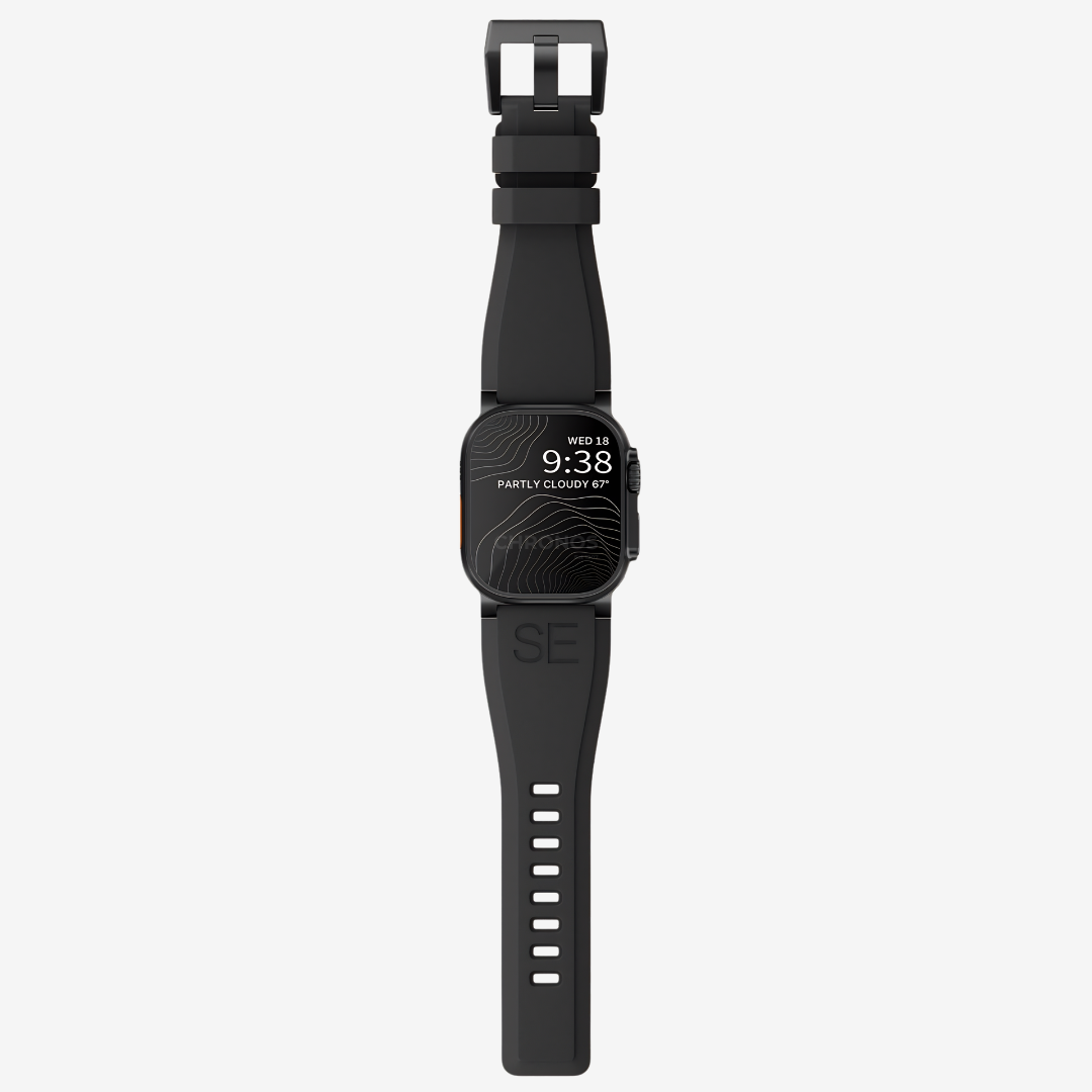 Ultra-Wide Sports Band For Apple Watch Ultra - Black-Black Buckle / 49mm - Watch Band