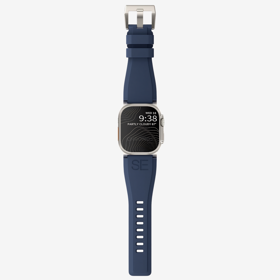 Ultra-Wide Sports Band For Apple Watch Ultra - Blue-Silver Buckle / 49mm - Watch Band