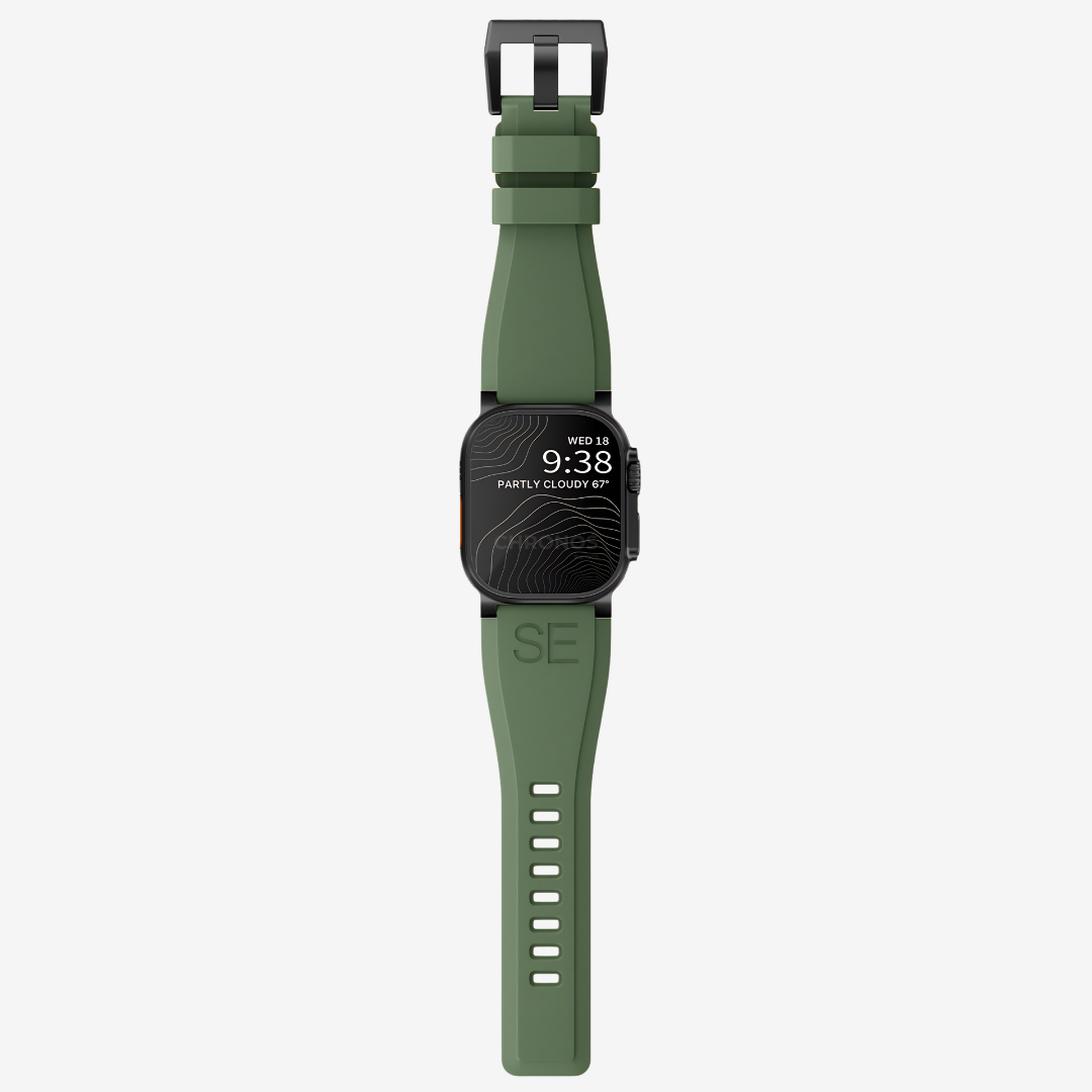 Ultra-Wide Sports Band For Apple Watch Ultra - Green-Black Buckle / 49mm - Watch Band